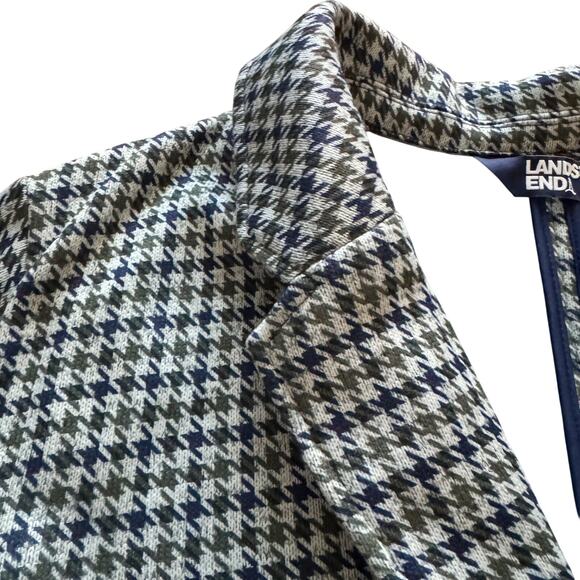Lands End 3X 24W 26W Fleece lined Sweater Blazer Houndstooth NWT Academia Preppy - Picture 6 of 15